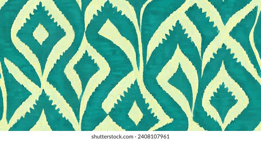 Ethnic Ikat abstract background. Ikat ethnic tribal, boho colors seamless wallpaper. Motif ethnic handmade seamless.Illustration for greeting cards, printing and other design project.