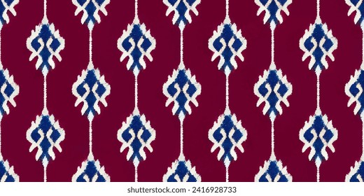 Ethnic Ikat abstract background. Ikat ethnic tribal, boho colors seamless wallpaper. Motif ethnic handmade seamless.Illustration for greeting cards, printing and other design project.