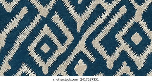Ethnic Ikat abstract background. Ikat ethnic tribal, boho colors seamless wallpaper. Motif ethnic handmade seamless.Illustration for greeting cards, printing and other design project.