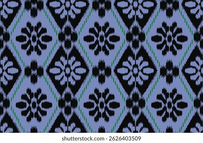 Ethnic Ikat abstract background. Ikat ethnic tribal, boho colors seamless wallpaper. Motif ethnic handmade seamless.Illustration for greeting cards, printing and other design project.
