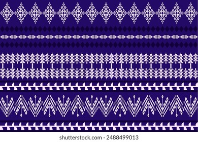 Ethnic Ikat abstract geometric oriental traditional seamless pattern. Native fabric decorative Ikat textile vintage pattern Aztec style design for fabric, clothing, embroidery, ornament, element