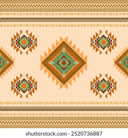 Ethnic Ikat abstract geometric oriental traditional seamless pattern. Native decorative Navajo, boho, Aztec style design for fabric, embroidery, ornament, background, wallpaper, element, texture
