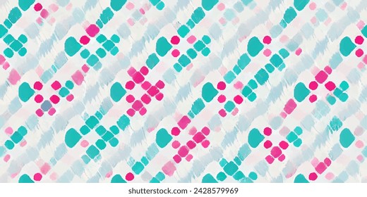Ethnic Ikat abstract seamless art. 
Motif ethnic handmade beautiful Ikat art. Ikat ethnic tribal, boho colors seamless wallpaper. Illustration for greeting cards, printing and other design project.