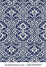 Patrón ininterrumpido abstracto de Ikat étnico.Diseño abstracto de moda sin fisuras de Ikat étnico para ropa, textiles, tela, texturas y papel pintado.Ikat Patrón abstracto étnico para diseño de moda sin fisuras.Dibujo manual
