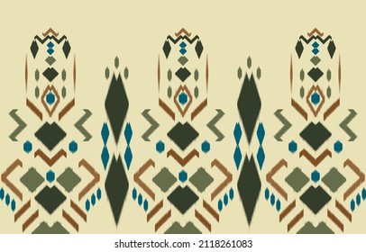 Ethnic ikat art. Seamless pattern in tribal, and folk embroidery.Design for carpet, wallpaper, clothing, wrapping, fabric, cover, textile.