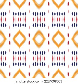 Ethnic ikat Aztec batik textile seamless pattern digital vector design for Print saree Kurti Borneo Fabric border brush symbols swatches cotton