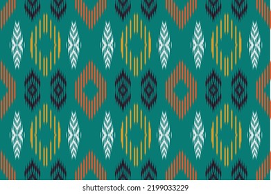 Ethnic ikat aztec tribal abstract art designs ikat vector oriental traditional design for background. Ikat is produced in many traditional textile centres around the world, including India to Asia