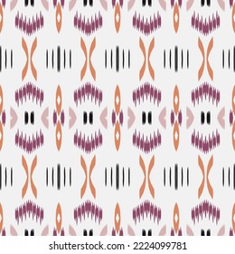 Diseño vectorial digital de patrón transparente textil de fondo de ikat de origen étnico para Print saree Kurti Borneo Tejidos símbolos de pincel de borde swatches elegantes