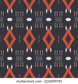 Ethnic ikat background batik textile seamless pattern digital vector design for Print saree Kurti Borneo Fabric border brush symbols swatches designer