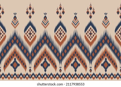 Ethnic ikat beautiful seamless pattern. Mexican striped style. Native traditional. Design for background, wallpaper, vector illustration, fabric, clothing, batik, carpet, embroidery.