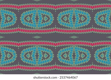 Patrón sin fisuras hermoso ikat étnico. Estilo mexicano a rayas. Nativo tradicional. Diseño para el fondo, Fondo de pantalla, Ilustración vectorial, tela, ropa, batik, alfombra, bordado.