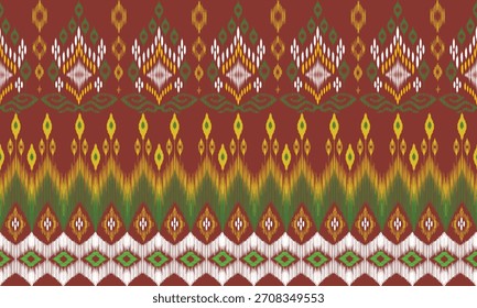 Patrón inconsútil hermoso de Ikat étnico, estilo a rayas mexicano 