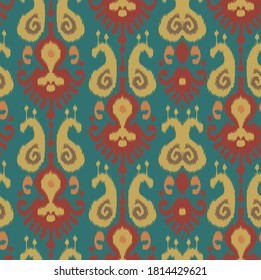 Ethnic ikat chevron pattern background Traditional pattern on the fabric in Indonesia and other Asian countries
