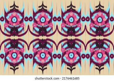 Ethnic ikat chevron pattern background Traditional pattern on the fabric in Indonesia and other Asian countries.