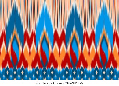 Ethnic ikat chevron pattern background. Traditional pattern on Asian style fabric.