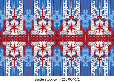 Ethnic ikat chevron pattern background Traditional pattern on the fabric in Indonesia and other Asian countries.