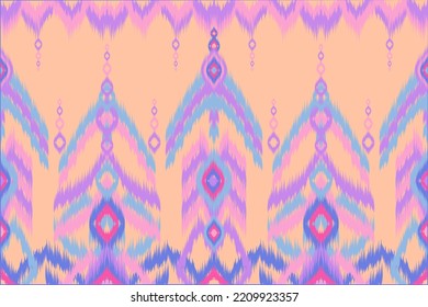 Ethnic ikat chevron pattern background Traditional pattern on the fabric in Indonesia and other Asian countries.