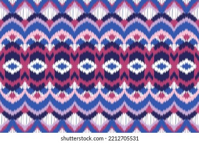 Ethnic ikat chevron pattern background Traditional pattern on the fabric in Indonesia and other Asian countries.