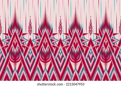 Ethnic ikat chevron pattern background Traditional pattern on the fabric in Indonesia and other Asian countries.