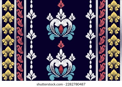 Ethnic ikat chevron pattern background Traditional pattern on the fabric in Indonesia and other Asian countries