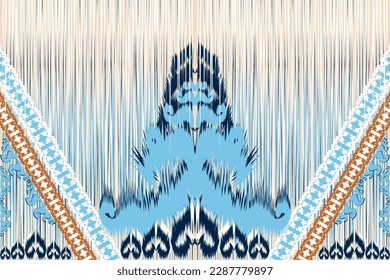 Ethnic ikat chevron pattern background Traditional pattern on the fabric in Indonesia and other Asian countries.
