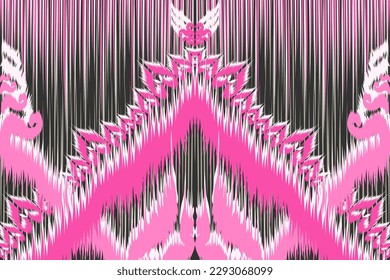 Ethnic ikat chevron pattern background Traditional pattern on the fabric in Indonesia and other Asian countries.