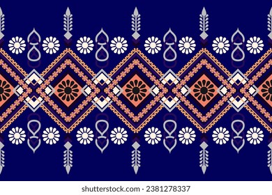 Ethnic ikat chevron pattern background. Traditional pattern on Asian style fabric.