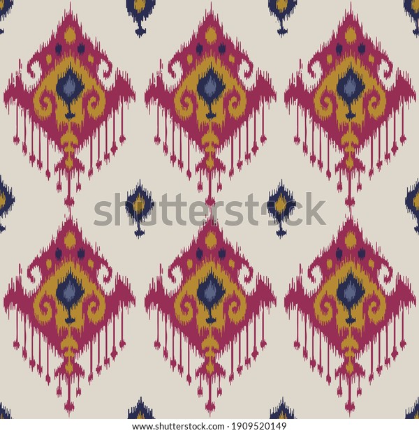 Ethnic ikat\
chevron pattern background Traditional pattern on the fabric in\
Indonesia and other Asian\
countries