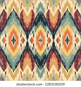 Ethnic ikat chevron traditional seamless pattern. Abstract traditional folk old ancient antique tribal ethnic graphic line. Ornate elegant luxury vintage retro modern minimal style for texture textile