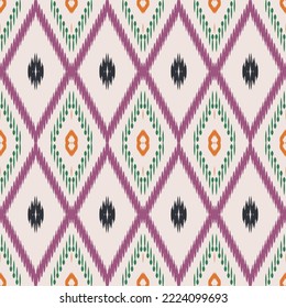 Ethnic ikat damask batik textile seamless pattern digital vector design for Print saree Kurti Borneo Fabric border brush symbols swatches stylish