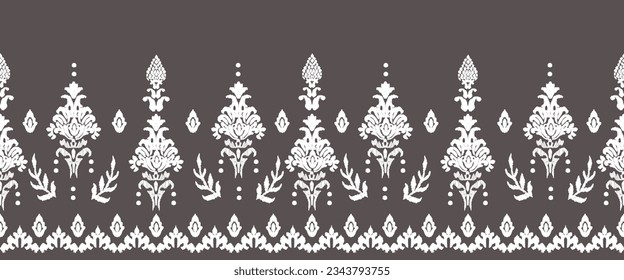 Ethnic ikat design Aztec tribal african art. Seamless pattern in tribal, folk embroidery, and Mexican style. Geometric ornament. Design for print fabric carpet, wallpaper, clothing, wrapping, fabric