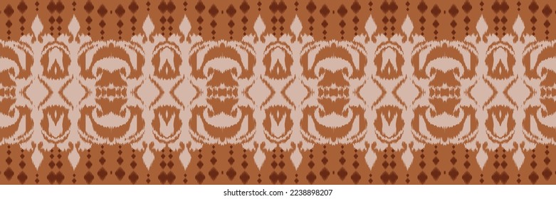 Ethnic ikat design batik textile seamless pattern digital vector design for Print saree Kurti Borneo Fabric border brush symbols swatches cotton