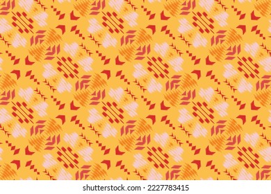 Ethnic ikat designs batik textile seamless pattern digital vector design for Print saree Kurti Borneo Fabric border brush symbols swatches designer