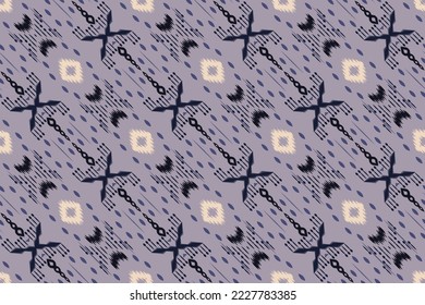 Ethnic ikat diamond batik textile seamless pattern digital vector design for Print saree Kurti Borneo Fabric border brush symbols swatches cotton