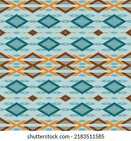 Origen ininterrumpido del patrón de diamante de ikat de origen étnico Patrón tradicional en la tela al estilo de Indonesia. Impresión de ornamentos de arte geométrico azteca. Diseño de alfombras, papel pintado, ropa, envoltura, tela, 