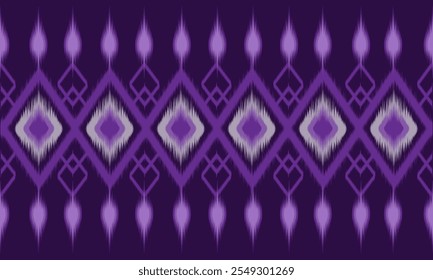 Patrón étnico de la tela de Ikat, fondo púrpura abstracto, diseñado para imprimir en la tela, cortinas, Fondo de pantalla, cubiertas del libro.
