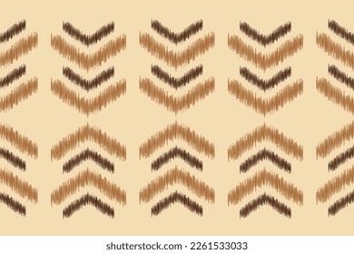 Ethnic Ikat fabric pattern geometric style.African Ikat embroidery Ethnic oriental white brown cream background. Abstract,vector,illustration.For texture,clothing,wrapping,decoration,carpet.