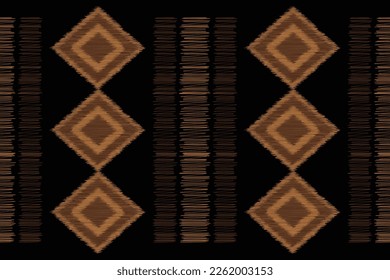 Estilo geométrico del patrón de tela de Ikat de origen étnico. bordado de ikat de origen étnico oriental de color negro. Resumen,vector,ilustración.Para textura,ropa,envoltura,decoración,alfombra.