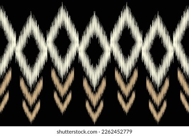 Estilo geométrico del patrón de tejido de Ikat étnico. Borde de Ikat africano. Patrón étnico oriental fondo blanco. Resumen,vector,ilustración.Para textura,ropa,envoltura,decoración,alfombra.