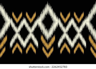Ethnic Ikat fabric pattern geometric style.African Ikat embroidery Ethnic oriental pattern white back background. Abstract,vector,illustration.For texture,clothing,wrapping,decoration,carpet.