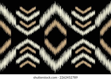 Ethnic Ikat fabric pattern geometric style.African Ikat embroidery Ethnic oriental pattern white back background. Abstract,vector,illustration.For texture,clothing,wrapping,decoration,carpet.
