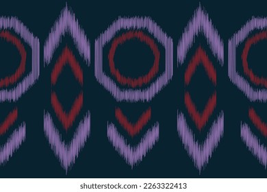 Ethnic Ikat fabric pattern geometric style.African Ikat embroidery Ethnic oriental pattern red blue background. Abstract,vector,illustration.For texture,clothing,wrapping,decoration,carpet.