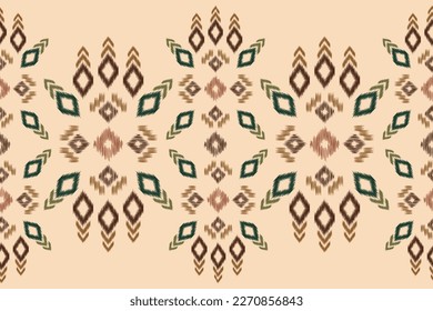 Estilo geométrico del patrón de tejido de Ikat étnico. Borde de Ikat africano Patrón étnico oriental fondo azul marino. Resumen,vector,ilustración.Para textura,ropa,envoltura,decoración,alfombra.