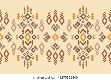 Estilo geométrico del patrón de tejido de Ikat étnico. Borde de Ikat africano Patrón étnico oriental fondo azul marino. Resumen,vector,ilustración.Para textura,ropa,envoltura,decoración,alfombra.