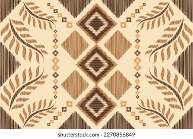 Estilo geométrico del patrón de tejido de Ikat étnico. Borde de Ikat africano Patrón étnico oriental fondo azul marino. Resumen,vector,ilustración.Para textura,ropa,envoltura,decoración,alfombra.