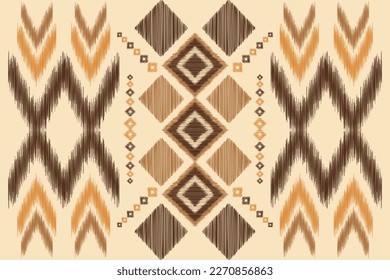 Ethnische Ikat-Stoffmuster geometrischen Stil.afrikanische Ikat Stickerei Ethnische orientalische Muster marineblau Hintergrund. Abstrakt,Vektorgrafik,Illustration.Für Textur,Kleidung,Umhüllung,Dekoration,Teppich.