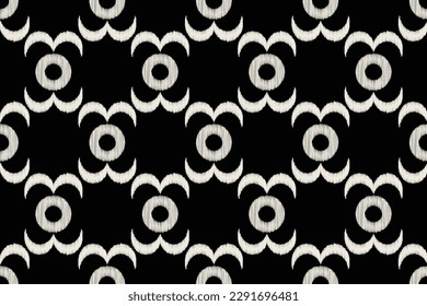 Ethnic Ikat fabric pattern geometric style.African Ikat embroidery Ethnic oriental pattern black background. Abstract,vector,illustration.For texture,clothing,scarf,decoration,carpet.
