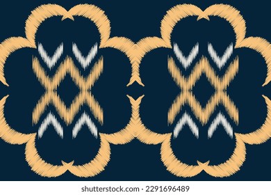 Ethnic Ikat fabric pattern geometric style.African Ikat embroidery Ethnic oriental pattern navy blue background. Abstract,vector,illustration.For texture,clothing,scarf,decoration,carpet.