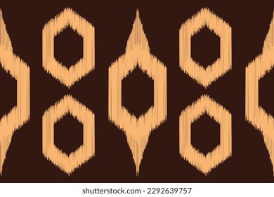 Ethnic Ikat fabric pattern geometric style.African Ikat embroidery Ethnic oriental pattern brown background. Abstract,vector,illustration.For texture,clothing,scarf,decoration,carpet.