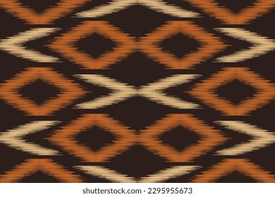 Ethnic Ikat fabric pattern geometric style.African Ikat embroidery Ethnic oriental pattern brown background. Abstract,vector,illustration.For texture,clothing,scarf,decoration,carpet.